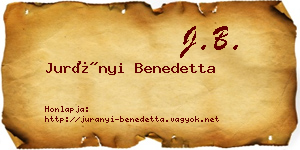 Jurányi Benedetta névjegykártya